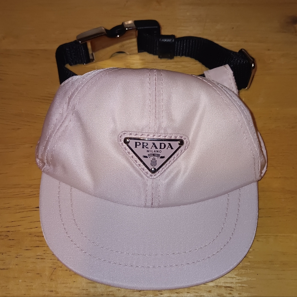 Prada Rare Pink Nylon Dog Hat Size Small